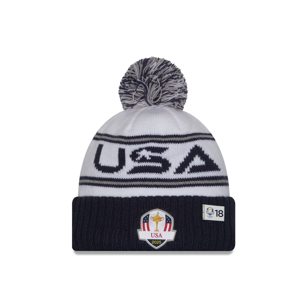 2025 Ryder Cup Team USA White Pom Knit Hat