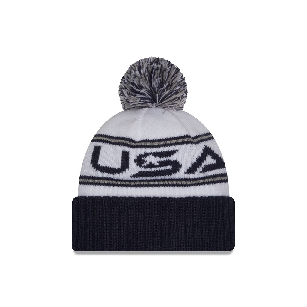 2025 Ryder Cup Team USA White Pom Knit Hat